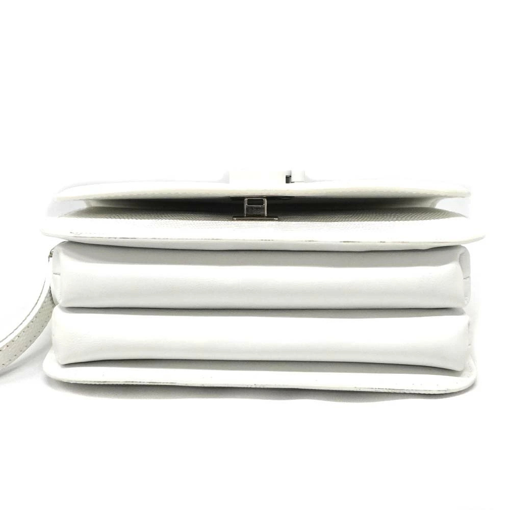 Balenciaga B Logo Plaque Crossbody Bag croc embossed White - Picture 5 of 11